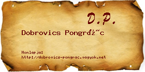 Dobrovics Pongrác névjegykártya